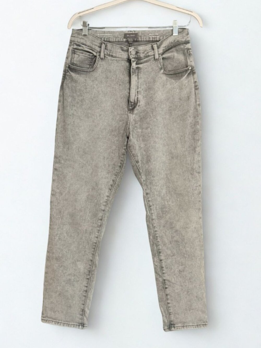 DL1961 Bella Slim High Rise Vintage Grey Acid Wash Jeans Sz 32
